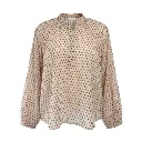 Blouse 6 | Blockprint | Beige rood en blauwe bloem